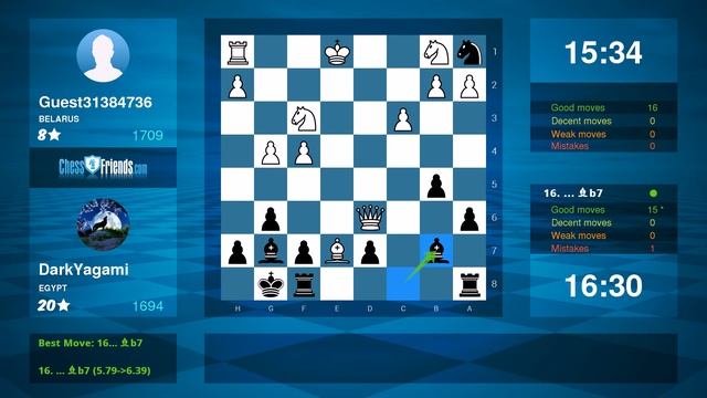 Chess Game Analysis: Guest31384736 - DarkYagami : 1-0 (By ChessFriends.com) смотреть онлайн