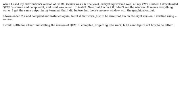 Unix & Linux: QEMU runs but the output screen doesn't show up смотреть онлайн
