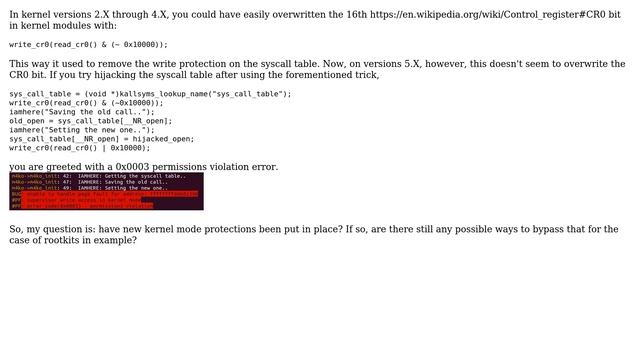 Unix & Linux: Does Linux kernel since version 5.0 have a CR0 protection? смотреть онлайн