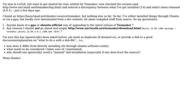 Ubuntu: How to install Texmaker 4.0.1 (released a few days ago)? смотреть онлайн