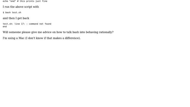 Unix & Linux: WTH - command not found - if statement - bash script смотреть онлайн