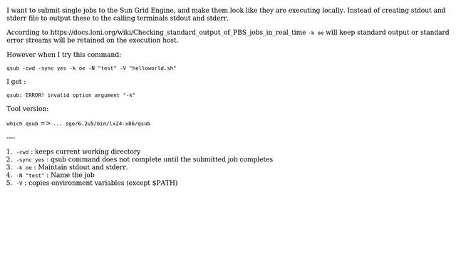 Make a SGE job output stdout to source terminal смотреть онлайн