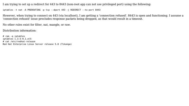 iptables port redirect not working смотреть онлайн