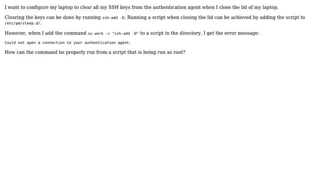 Unix & Linux: How to clear SSH keys from script run as root? смотреть онлайн