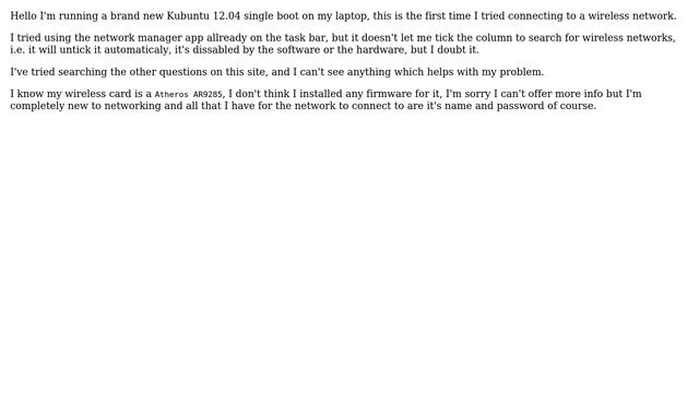 Ubuntu: Kubuntu 12.04 Won't let me search for wireless network смотреть онлайн