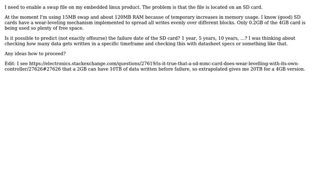Wear leveling of SD card because of swap file in embedded linux смотреть онлайн