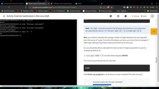 Google Cybersec Certificate Linux Mini Lab Examine Input+Output in the Linux Shell смотреть онлайн
