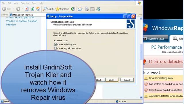 How to remove Windows Repair virus using GridinSoft Trojan Killer смотреть онлайн