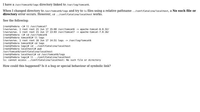 Why can't list file/directory relative to .. from a symbolic link directory (No such file смотреть онлайн