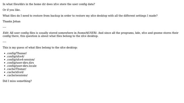 In what files in the home dir does xfce store the user config data? смотреть онлайн