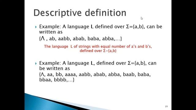 Theory Of Automata - Lecture 2 - Descriptive & Recursive Definition of Languages смотреть онлайн