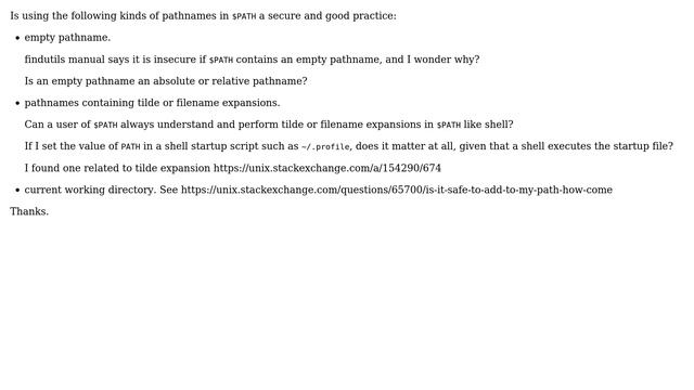 Unix & Linux: Is it secure to use the following kinds of pathnames in `$PATH`? (2 Solutions!!) смотреть онлайн