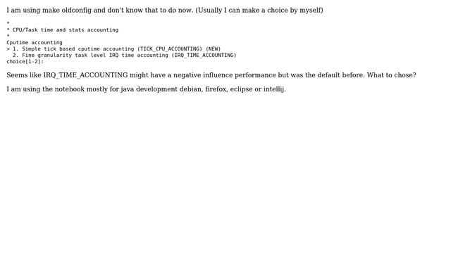 Building kernel 3.7 : use TICK_CPU_ACCOUNTING or IRQ_TIME_ACCOUNTING for AMD 64 Notebook? смотреть онлайн