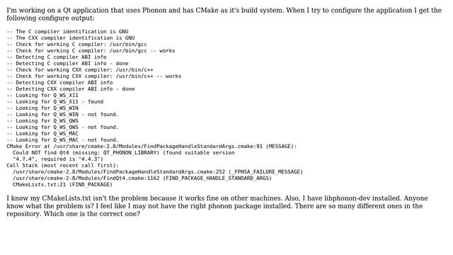 Ubuntu: Cmake not finding Phonon смотреть онлайн