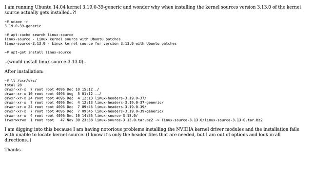 Ubuntu: Why does an older kernel source get installed? смотреть онлайн