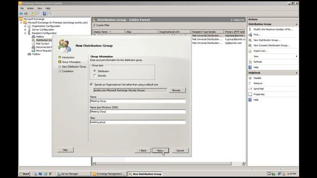 How to create new Distribution Group in Exchange Mail Server 2010 - Step by step tutorial. смотреть онлайн