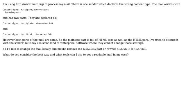 Unix & Linux: Modify an incoming mail from text/plain to text/html смотреть онлайн