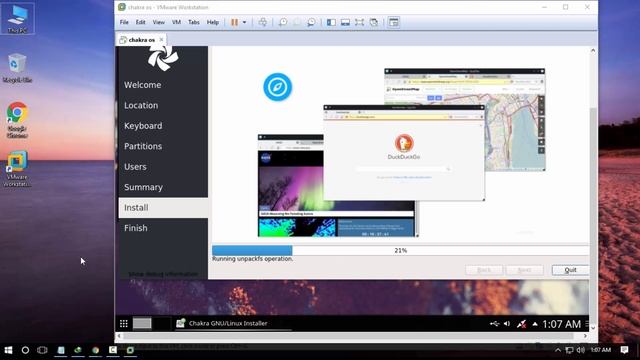 Chakra GNU Linux 2016 02 i overview and installation in vmware workstation смотреть онлайн