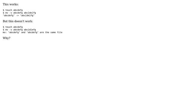Unix & Linux: Why does this rename operation not work? смотреть онлайн