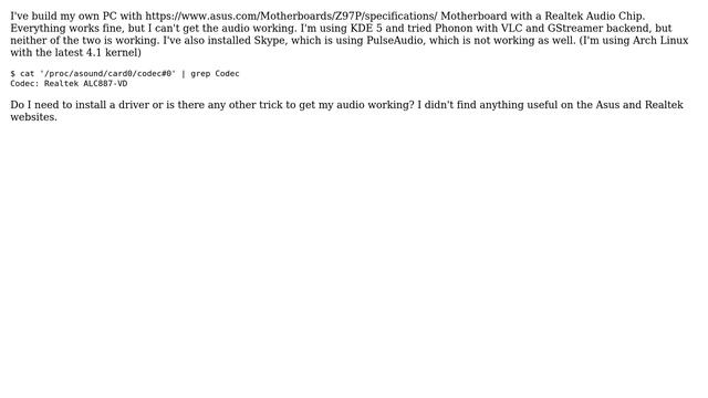 Unix & Linux: Audio support for Realtek Chip смотреть онлайн