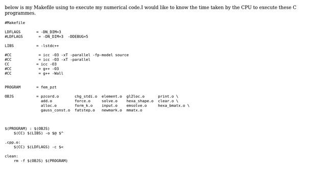How to determine the CPU time of the execute of Makefile in linux or Unix? смотреть онлайн
