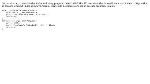 Software Engineering: Overwriting a C system after exec? смотреть онлайн