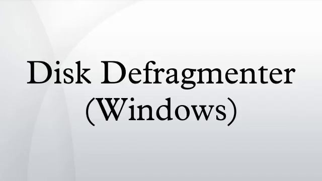 Disk Defragmenter (Windows) смотреть онлайн