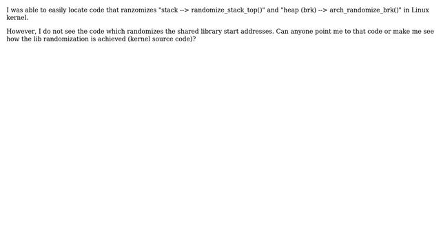 How is shared library ASLR implemented in the Linux Kernel? смотреть онлайн