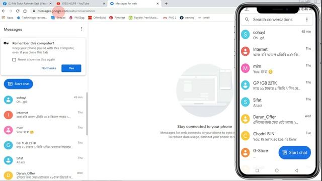 Send And Receive Message From Your Computer | Messages For Web by Android Messages | JOSS HELP9 смотреть онлайн