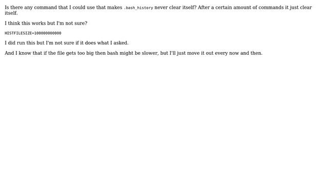 Unix & Linux: Never clear .bash_history (HISTFILE) смотреть онлайн