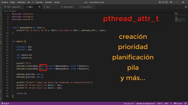 Sistemas Operativos | Programar Hilos en C, Linux (thread o hebra). Lab3-2 смотреть онлайн