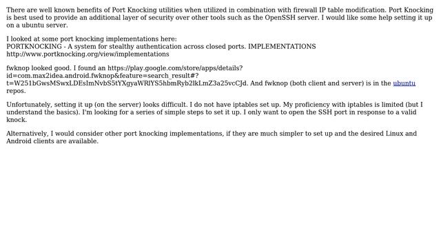 Simple way to set up port knocking on Linux? смотреть онлайн