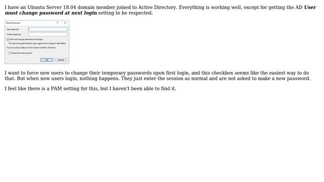 How to enforce "User must change password at next logon" on Linux domain member? смотреть онлайн