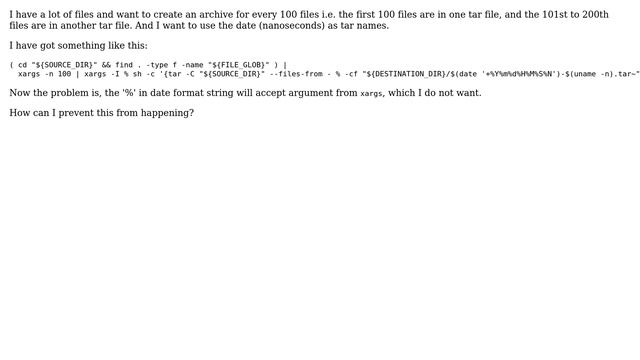 Unix & Linux: How to create multiple tar files with bash script and use date as file names? смотреть онлайн