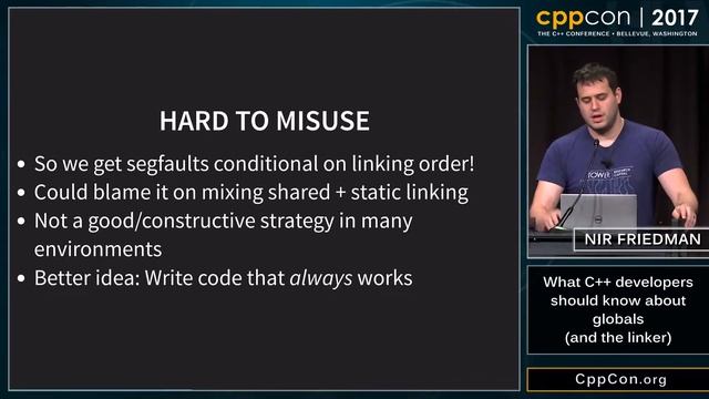CppCon 2017 What C++ developers should know about globals and the linker смотреть онлайн