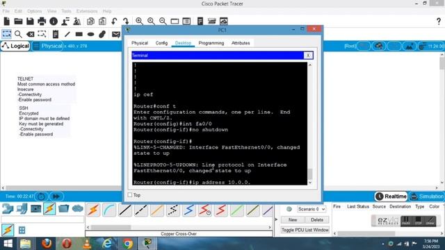 Telnet and SSH || Enable password || #cisco #networking смотреть онлайн