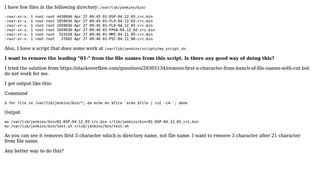Unix & Linux: How can I remove certain string from file name? смотреть онлайн