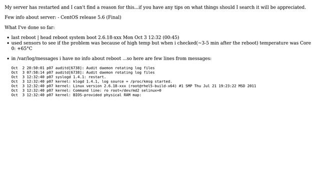 DevOps & SysAdmins: CentOS reboot apperently with no reason (2 Solutions!!) смотреть онлайн
