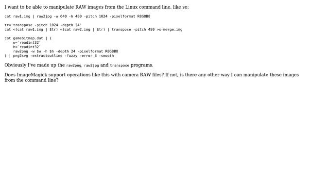 How do I process RAW images with the command line in Linux? смотреть онлайн