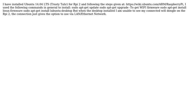 Ubuntu: Ubuntu 14.04 LTS (Trusty Tahr) for Raspberry Pi 2 cannot get wifi working смотреть онлайн