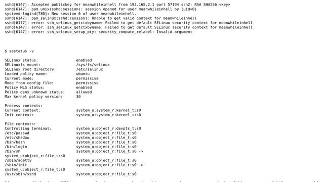 Ubuntu - SSH - Unable to get valid context for ＜user＞ смотреть онлайн