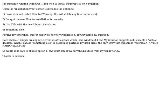 Ubuntu: Installing Ubuntu14.01 on virtualbox Erase disk? смотреть онлайн