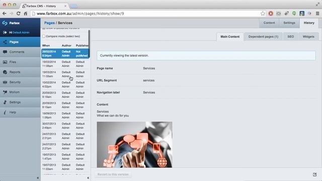 How to use Silverstripe CMS History Tab смотреть онлайн