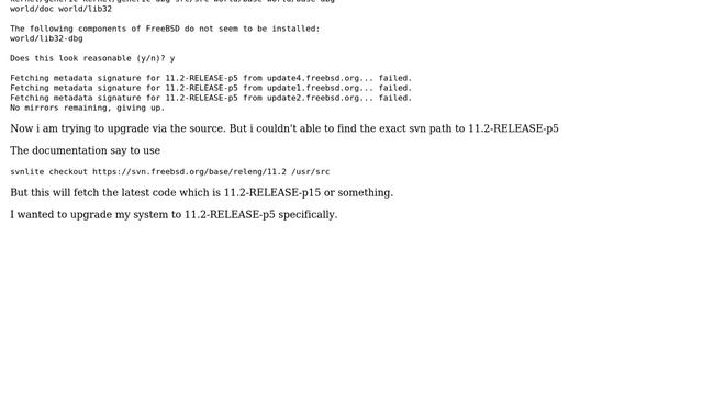 Unix & Linux: Upgrade FreeBSD to specific patch version смотреть онлайн