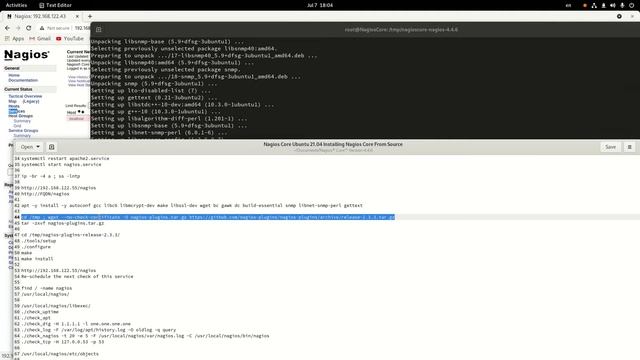 Установка Nagios® Core™ Version 4.4.6 в Ubuntu Server 21.04 смотреть онлайн