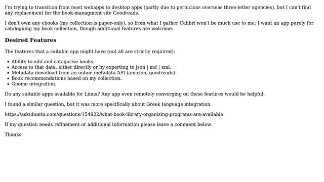Ubuntu: Are their any book cataloguing apps for Ubuntu? смотреть онлайн