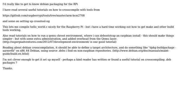 Raspberry Pi: tutorial on crosscompiling .deb packages? смотреть онлайн