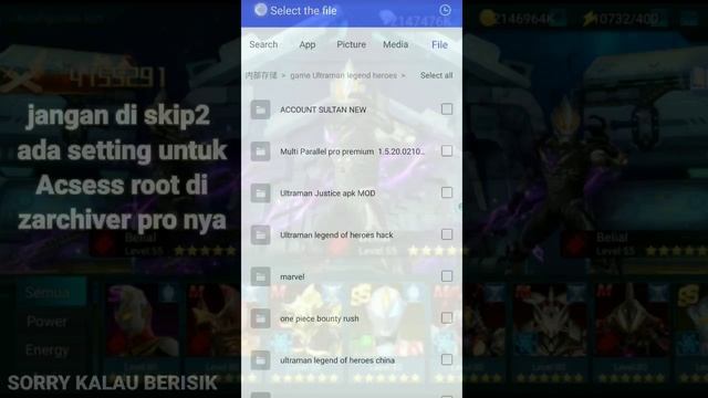 Ultraman Legend Of Heroes CARA PEMASANGAN ACCOUNT SULTAN Dengan Zarchiver pro NO ROOT on VMOS PRO смотреть онлайн