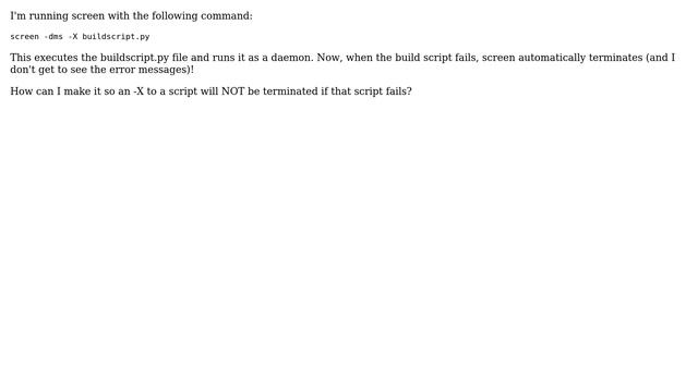 DevOps & SysAdmins: Linux Screen; How do I make screen persistent with the -X command? смотреть онлайн