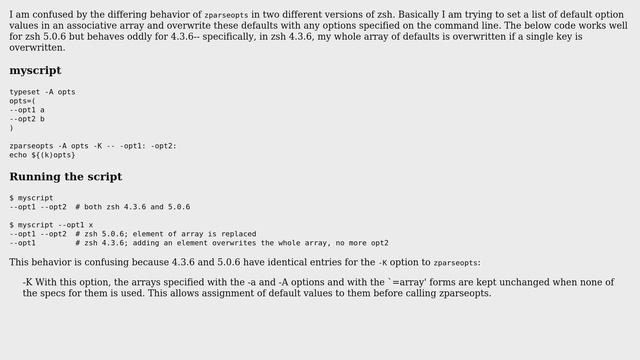 Unix & Linux: zparseopts with associative array in older version of zsh смотреть онлайн